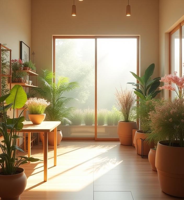 自然光が差し込むJomon Petalの店内風景